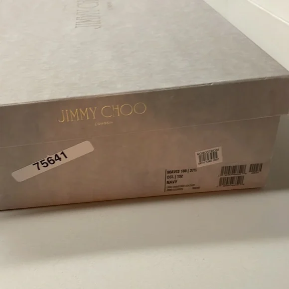 Jimmy Choo Mavis 100 Navy Croc Embossed leather knee high boots - Picture 7 of 7